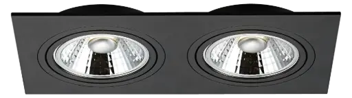 [4014126] ZOOM AR111 SQ 2L inbouwspot zwart incl. 2x AR111 12,4W 2700K