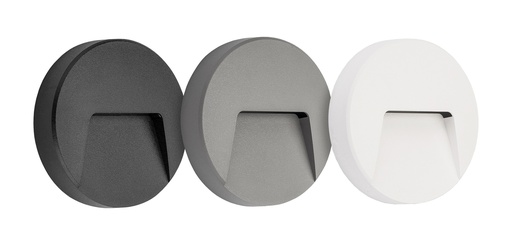 [3390060] SIBO LED 310Lm 2,8W rond, cover zwart, wit, grijs IP65