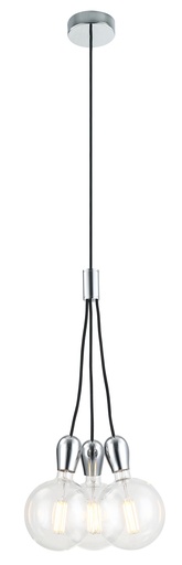 [3416221] KOBAR pendel zwart/chrome 3x E27