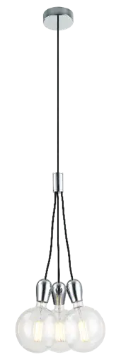 [3416221] KOBAR pendel zwart/chrome 3x E27