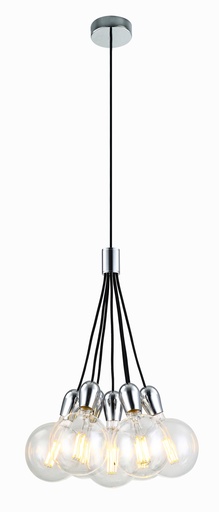 [3416223] KOBAR pendel zwart/chrome 7x E27