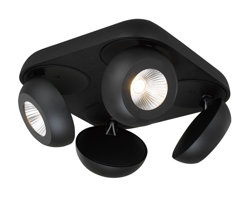 [3433005] OLEO plafonier dimbaar 4x7W LED 3000K zwart