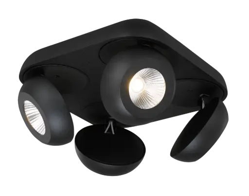 [3433005] OLEO plafonier dimmable 4 x 7W 3000K noir