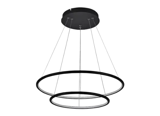 [3435005] ANNU LED pendel 2 ringen 53W SMD LED 3000K dimbaar ø600+400mm zwart