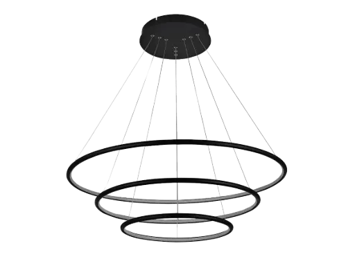 [3435006] ANNU LED pendel 3 ringen 99W SMD LED 3000K dimbaar ø800+600+400mm zwa