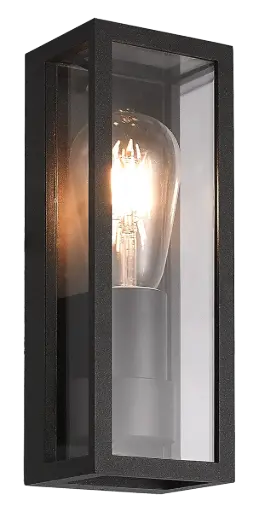 [3429070] KELSO wandlicht 1xE27 max 15W IP65 mat zwart