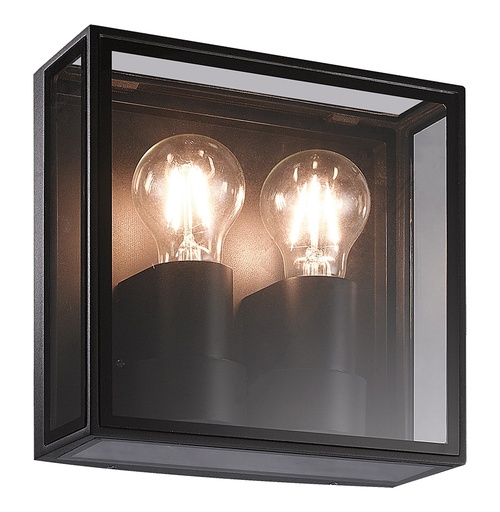 [3429071] KELSO wandlicht 2xE27 max 15W IP65 mat zwart