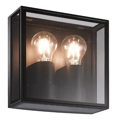 [3429071] KELSO wandlicht 2xE27 max 15W IP65 mat zwart