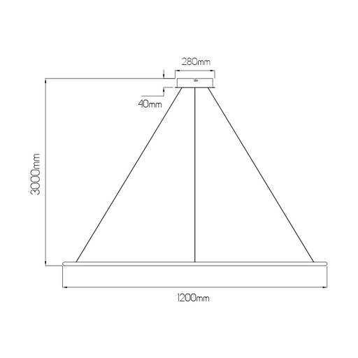 [XL3435003] ANNU LED Pendel 1 ring 64W 2240Lm SMD 3000K dimbaar ø1200mm zwart X
