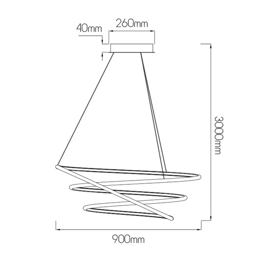 [XL3435034] BOA LED Pendel 105W SMD 3000K dimbaar ø900mm wit 3m kabel