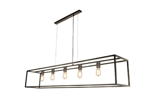 [2717013] KAGO ruggine pendel rechthoek 5xE27 xl 180cm