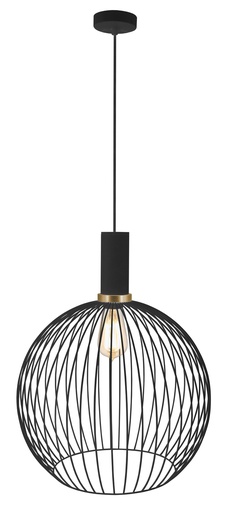 [3432133] OONAH 1xE27 D350xH440 Zwart / goud + 3m kabel zwart stof