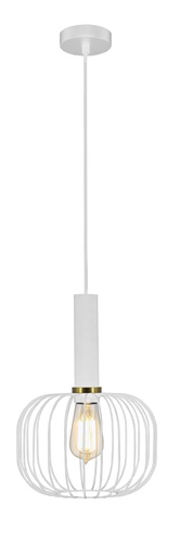 [3432136] OONAH 1xE27 D250xH360 Wit / goud + 3m kabel wit stof