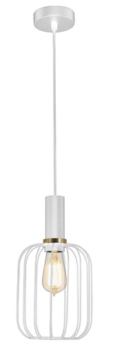 [3432138] OONAH 1xE27 D160xH320 Wit / goud + 3m kabel wit stof