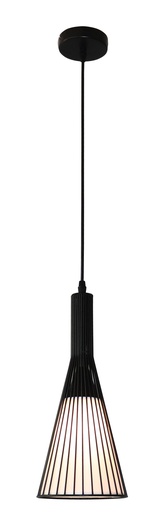 [3403525] THAN pendel 1x E27 mat zwart + witte kap
