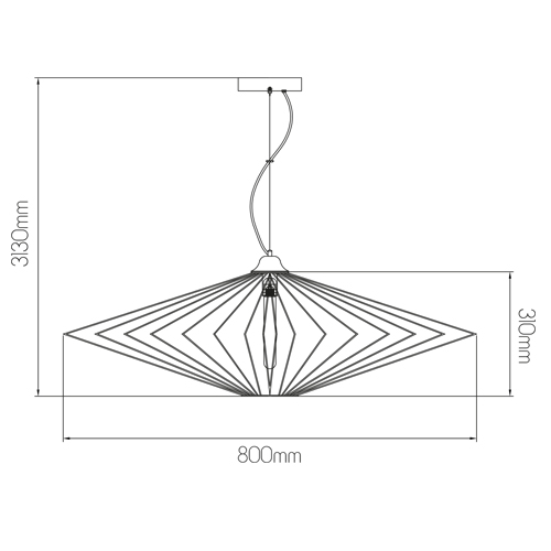 [3403542] TAURA pendel 1x E27 zwart diam. 80