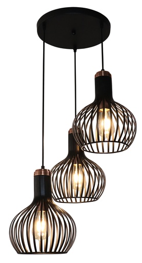 [3403551] RAGA 3x E27 pendel zwart+koper_3403551