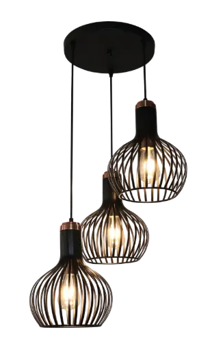 [3403551] RAGA 3x E27 pendel zwart+koper_3403551