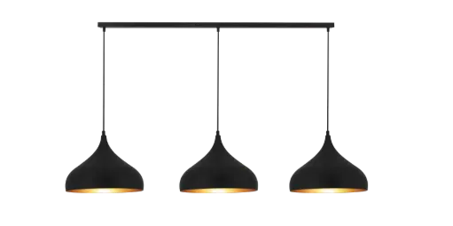 [3432015] RONIN 3 licht pendel 120cm, 3xE27 excl, basis zwart, pendel zw / goud