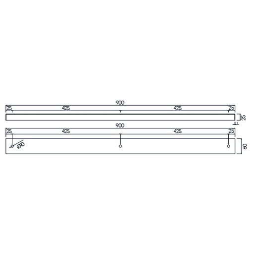 [3432126] Losse opbouw basis voor pendels 3x, wit, 90cm