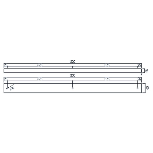 [3432127] Losse opbouw basis voor pendels 3x, wit, 120cm