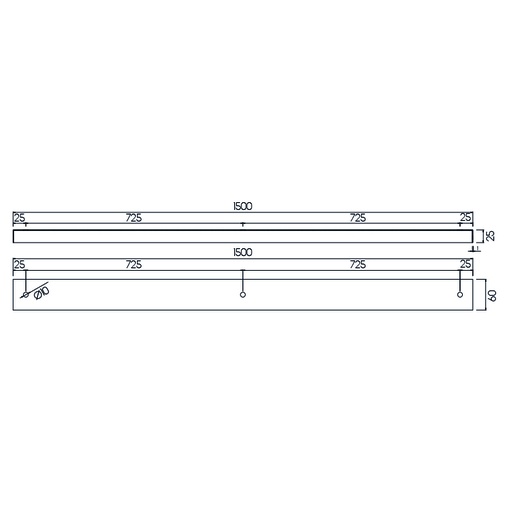 [3432128] Losse opbouw basis voor pendels 3x, wit, 150cm