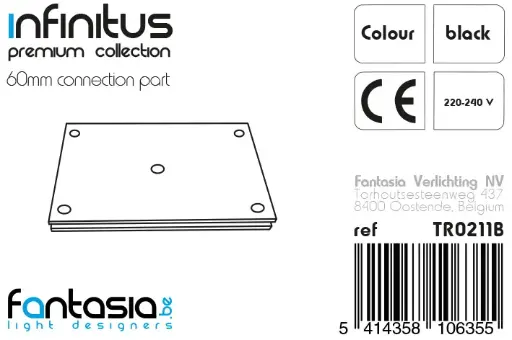 [TR0211B] INFINITUS Connectie 60mm zwart