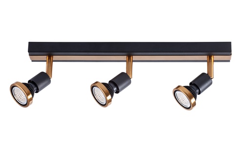 [3427008] ROBUS 3L GU10 LED 5W dim incl. zwart / brons