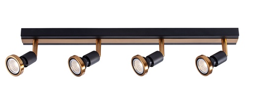 [3427009] ROBUS 4L bar GU10 LED 5W dim incl. zwart / brons