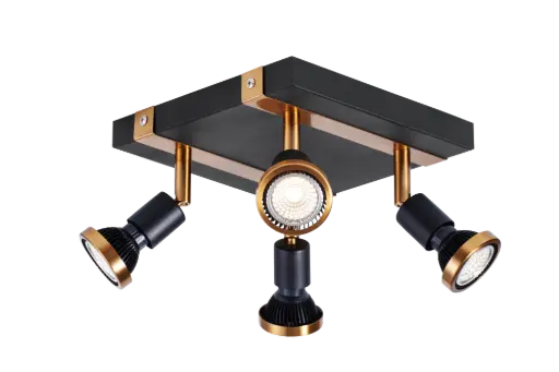 [3427010] ROBUS 4L sqr GU10 LED 5W dim incl. zwart / brons