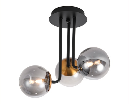 [3416262] TSURU plafond 3x G9 LED incl. mat zwart/brons