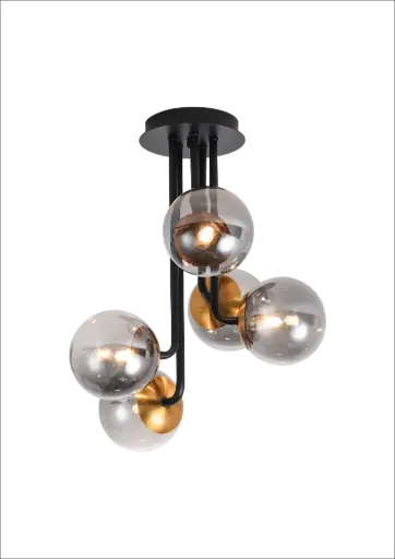 [3416263] TSURU plafond 5x G9 LED incl. mat zwart/brons
