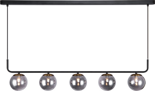 [3416265] TSURU pendel 5x G9 LED incl. mat zwart/brons