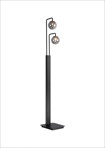 [3416269] TSURU vloerlamp 2x G9 LED incl. mat zwart/brons dimmer incl.