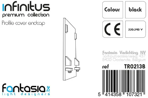 [TR0213B] INFINITUS Profiel Cover eindkap zwart