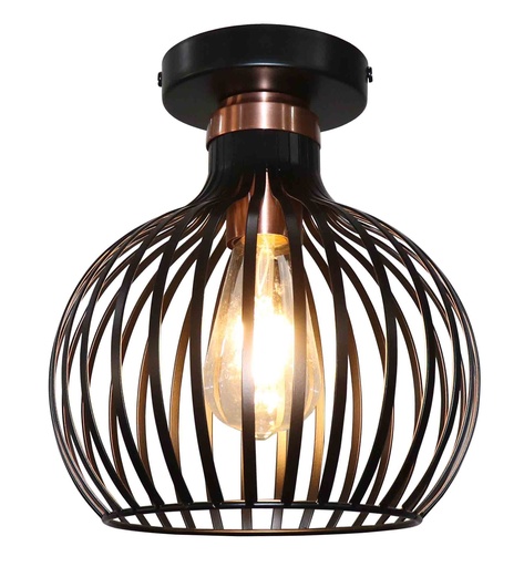 [3403553] RAGA 1x E27 plafondlamp zwart + koper