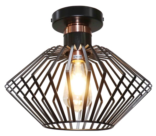 [3403573] SHURU 1x E27 plafondlamp zwart + koper