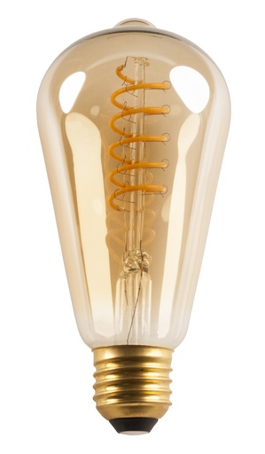 [8204252] E27 LED Decor Spiral ST64 5W Amber 2200K Dimbaar