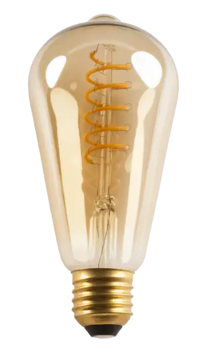 [8204252] E27 LED Decor Spiral ST64 5W Amber 2200K Dimbaar