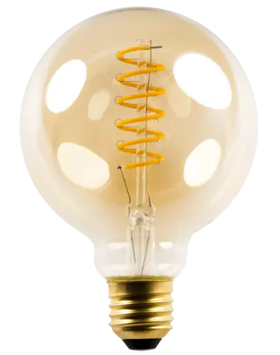 [8204254] E27 LED Globe Spiral G95 5W Amber 2200K Dimbaar