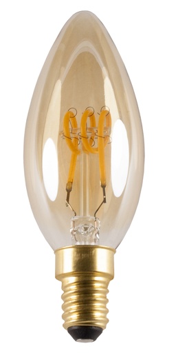 [8204250] E14 LED Kaars Spiral C35 3W Amber 2200K Dimbaar
