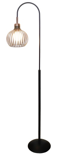 [3403555] RAGA 1x E27 vloerlamp zwart+koper