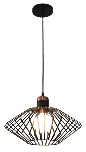 [3403576] SHURU 1x E27 pendel zwart + koper Ø40cm