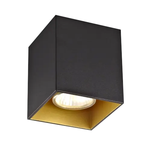 [4014442] BABAR Plafondlicht zwart / goud vierkant 1xGU10 excl (max 50W)