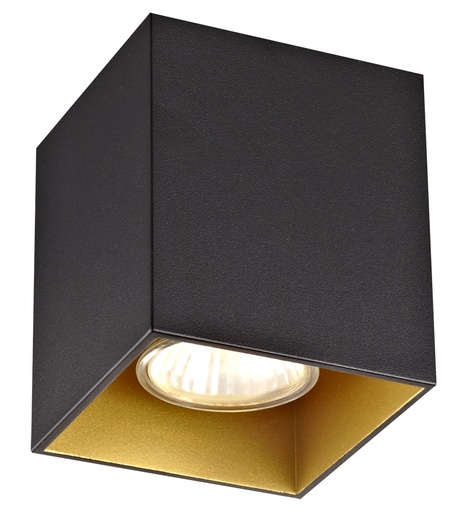 [4014442] BABAR Plafondlicht zwart / goud vierkant 1xGU10 excl (max 50W)