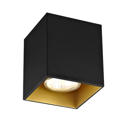 [4014442] BABAR Plafondlicht zwart / goud vierkant 1xGU10 excl (max 50W)