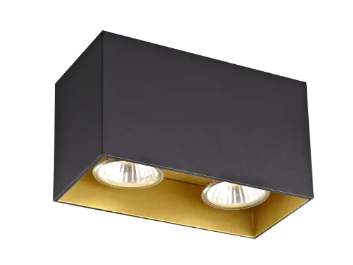 [4014447] BABAR Plafondlicht zwart / goud vierkant 2xGU10 excl (max 50W)