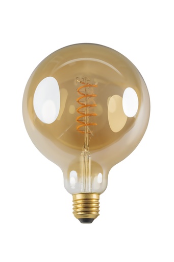 [8204256] E27 LED Globe Spiral G125 5W Amber 2200K Dimbaar