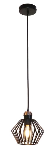[3403577] SHURU 1x E27 pendel zwart+koper Ø16cm