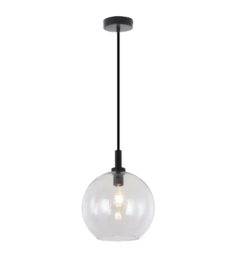 [3403621] OSIRA Pendel E27 Zwart, helder glas Ø250mm
